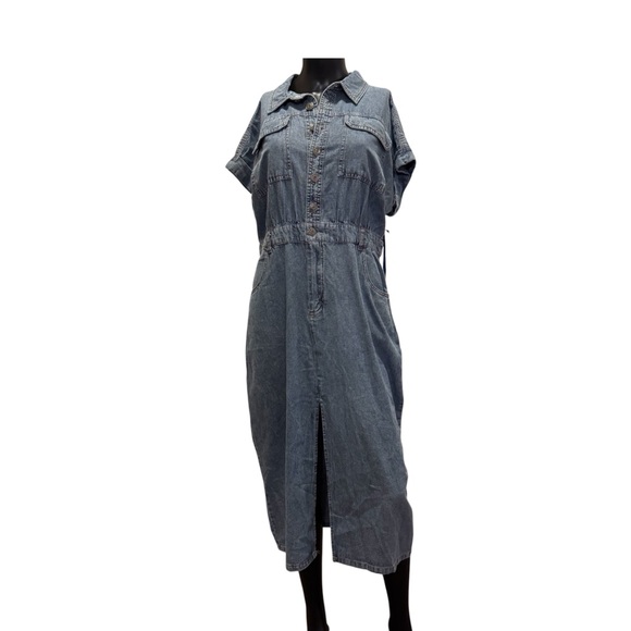 Given Kale Dresses & Skirts - Stylish Denim Button-Up Midi Dress